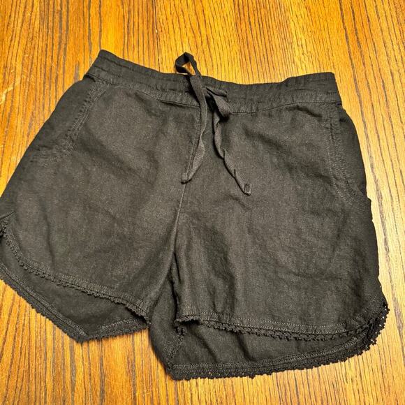 Caslon Women’s Black Linen Blend Shorts - Size Small - Elastic Waist & Pockets - Picture 6 of 11